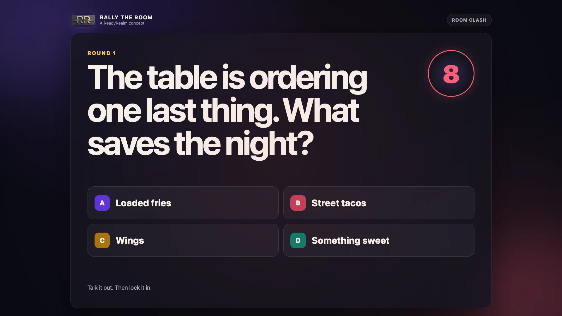 Crowd Clash question and countdown on the venue display
